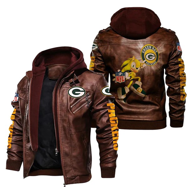 Green Bay Packers NFL Super Sonic 2D Leather Jacket a