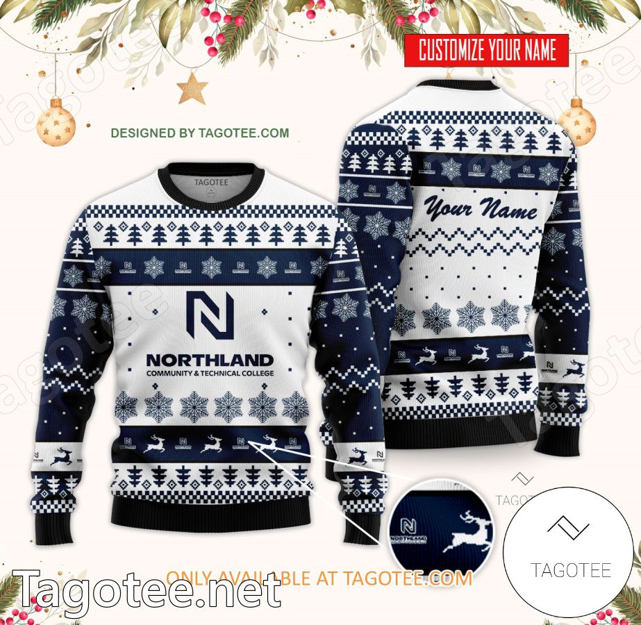 Northland Community and Technical College Custom Ugly Christmas Sweater - BiShop