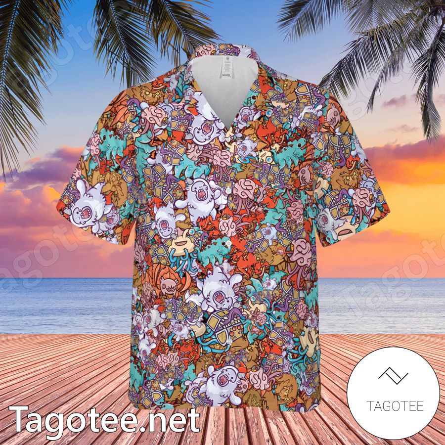 Chibi Dungeons And Dragons Monsters Aloha Hawaii Shirt - Tagotee