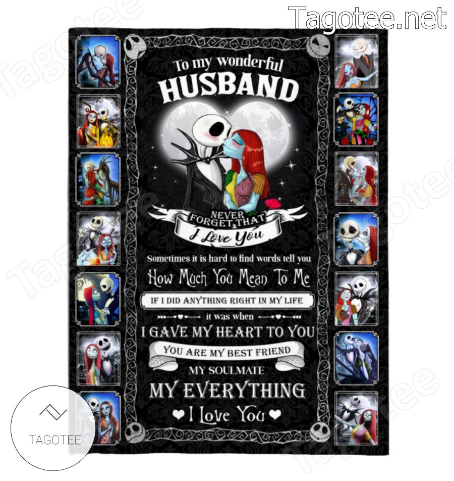 Jack Skellington And Sally To My Wonderful Husband My Everything Blanket a