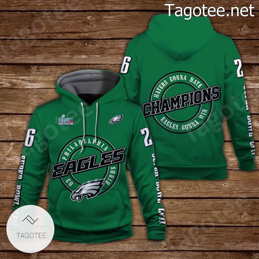 Philadelphia Eagles Super Bowl Champion 2023 2 Time Super Bowl Champions  Custom 3D Hoodie - T-shirts Low Price