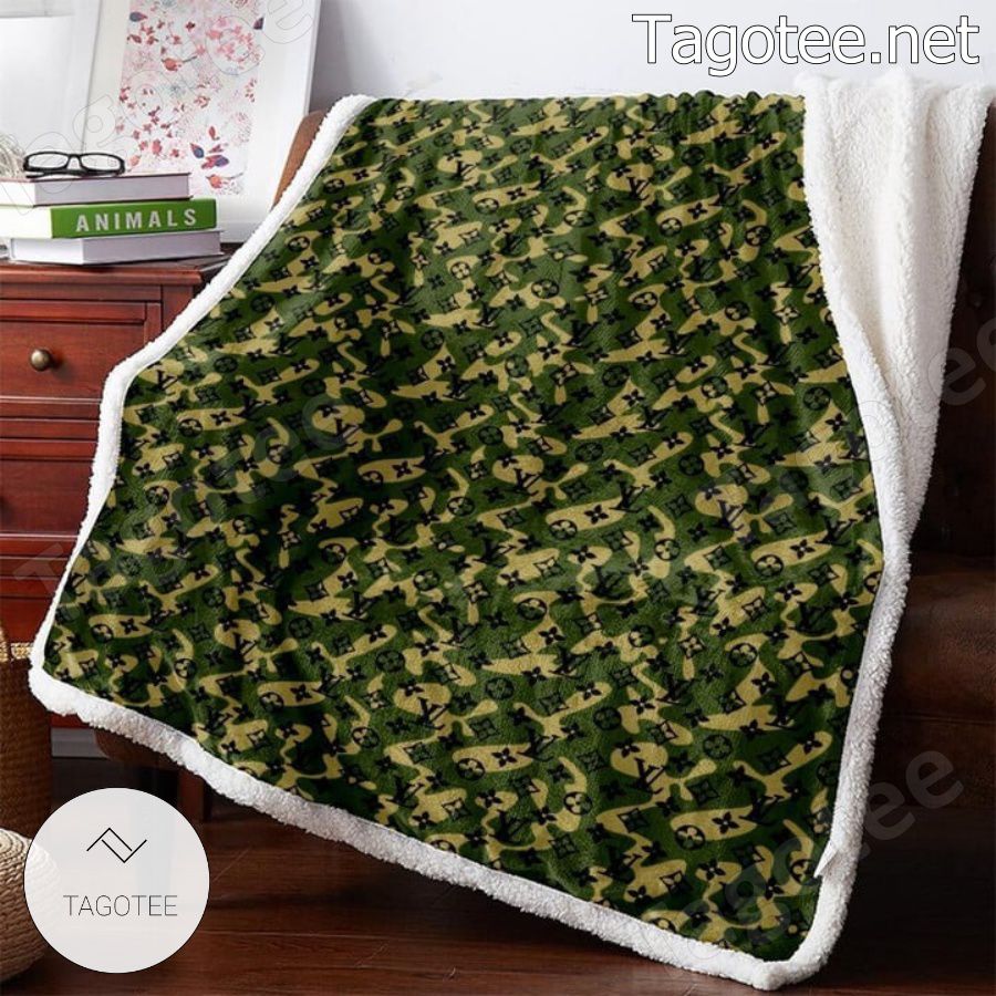 Camouflage LV Throw Blanket by Metron