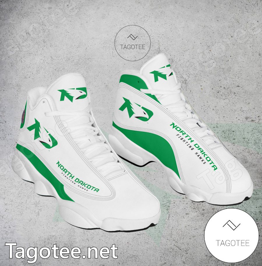 North Dakota Fighting Hawks Club Air Jordan 13 Shoes - BiShop
