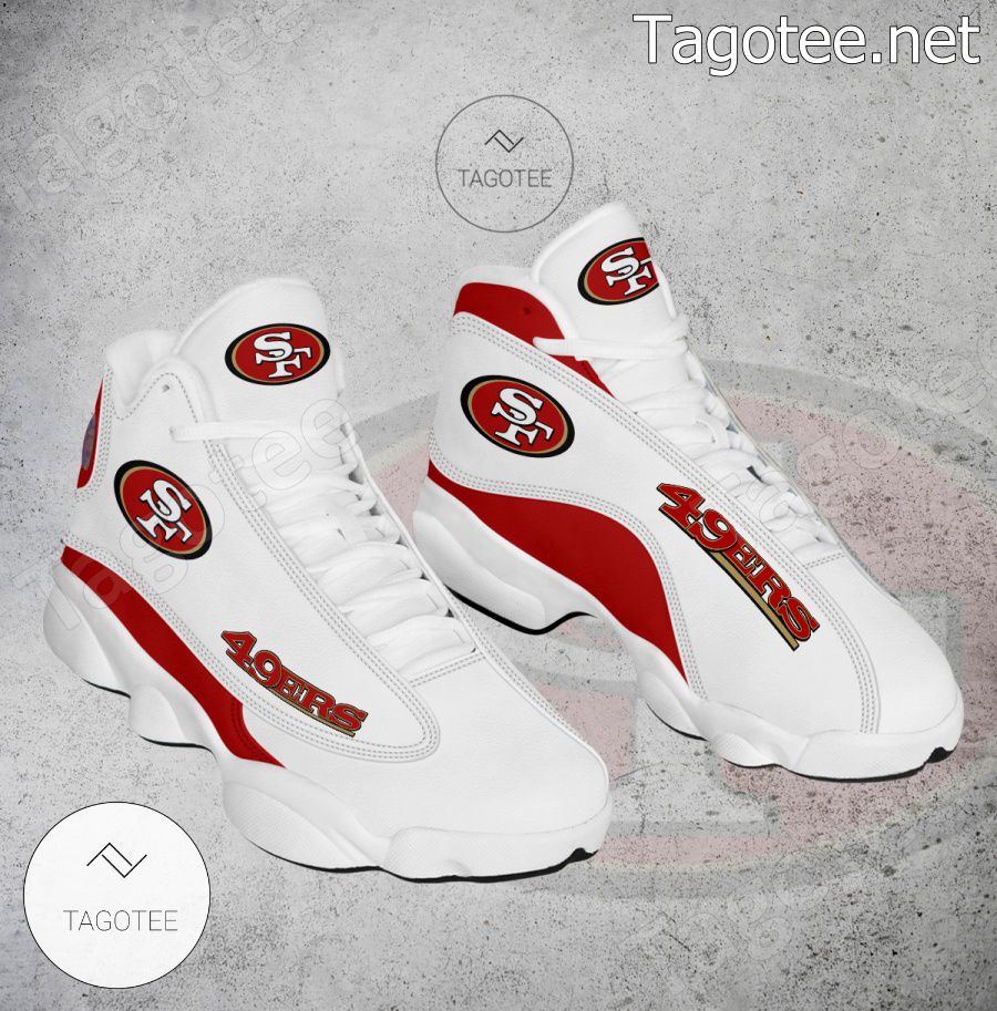 Nfl San Francisco 49ers Red Air Jordan 13s Customized Shoes - Inktee Store