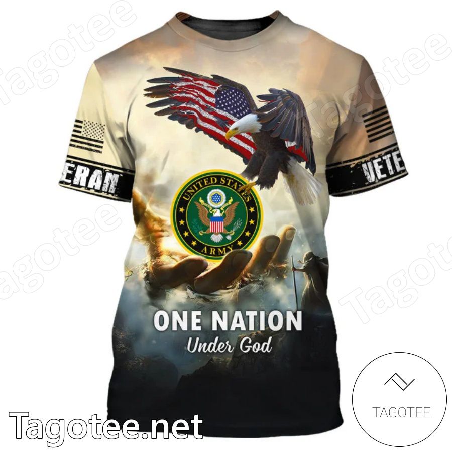 United States Army Veteran One Nation Under God T-shirt, Hoodie a