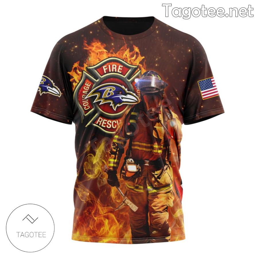 Baltimore Ravens NFL Honor Firefighters Personalized T-shirt, Hoodie c