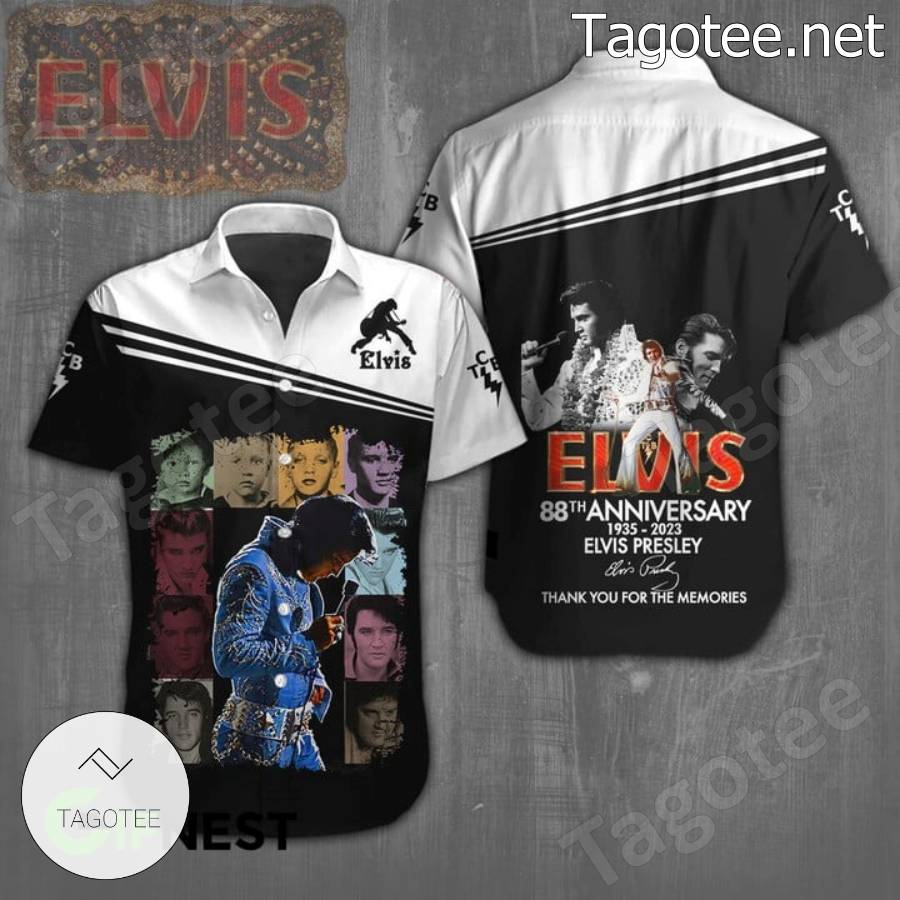 Elvis Presley 88th Anniversary 1935-2023 Signature Thank You For The Memories T-shirt, Hoodie a