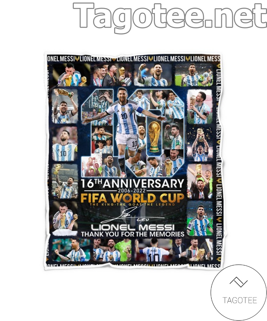 Lionel Messi 16th Anniversary 2006-2022 FIFA World Cup Blanket