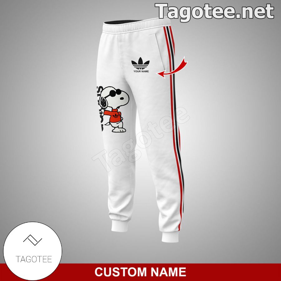 Personalized Adidas Snoopy Red And White Hoodie, Pants b