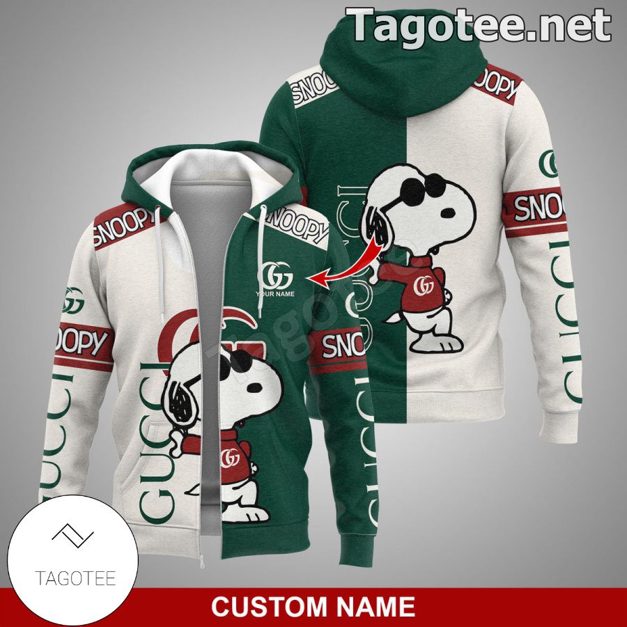 Personalized Gucci Snoopy Green And White Hoodie, Pants a