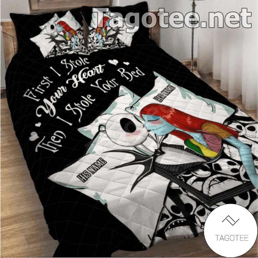 Personalized Jack Skellington And Sally First I Stole Your Heart Then I Stole Your Bed Bedding Set a