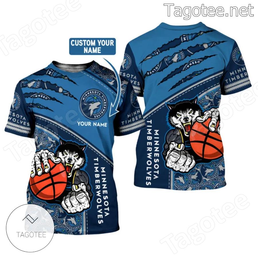 Personalized Minnesota Timberwolves Mascot Basketball Monster Claw Shirt a