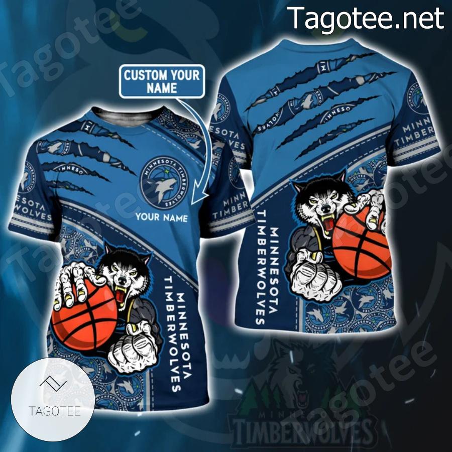 Personalized Minnesota Timberwolves Mascot Basketball Monster Claw Shirt
