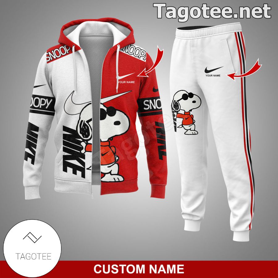 Personalized Nike Snoopy Red And White Hoodie, Pants
