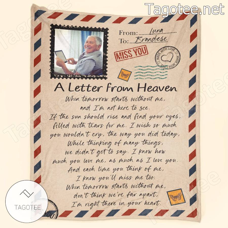 A Letter From Heaven Personalized Blanket Tagotee