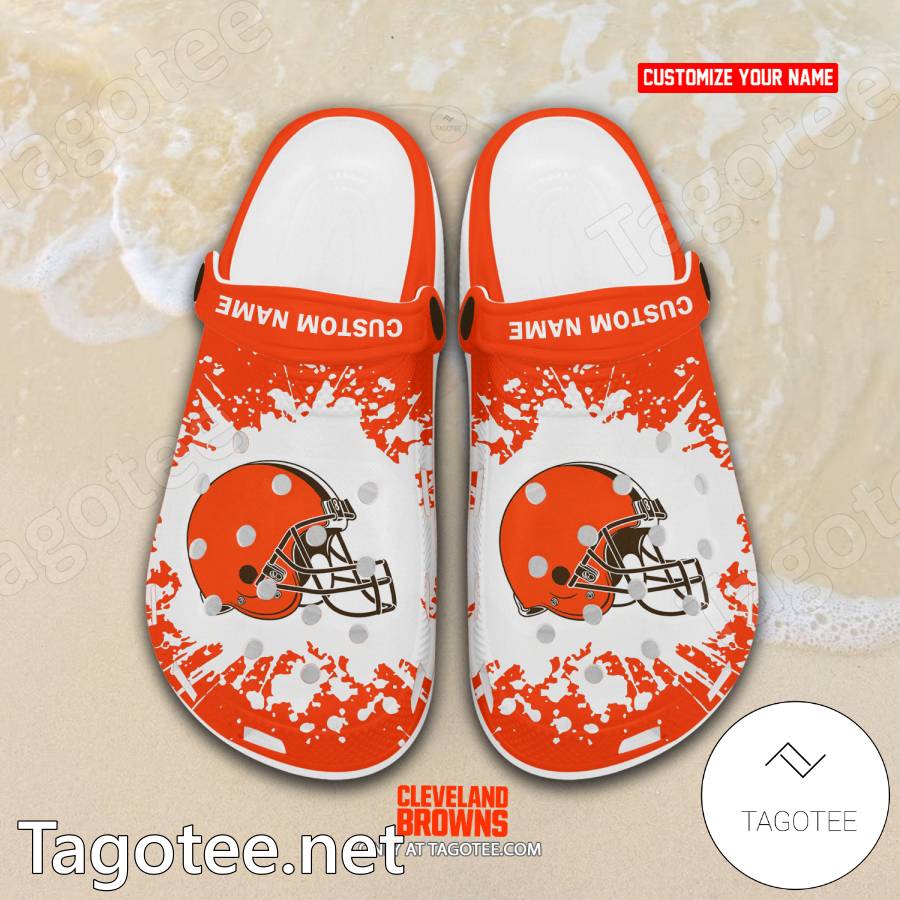 Cleveland Browns Here We Go Brownies Dawg Pound Clogs Crocs - Growkoc