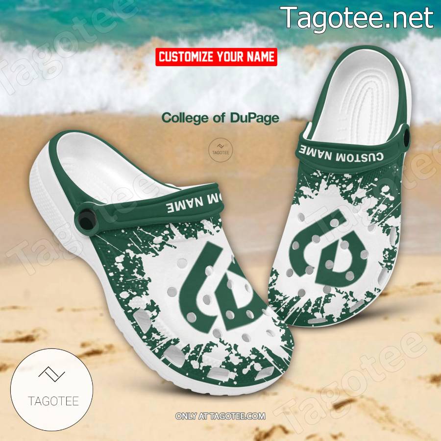 College of DuPage Logo Crocs Clogs - BiShop