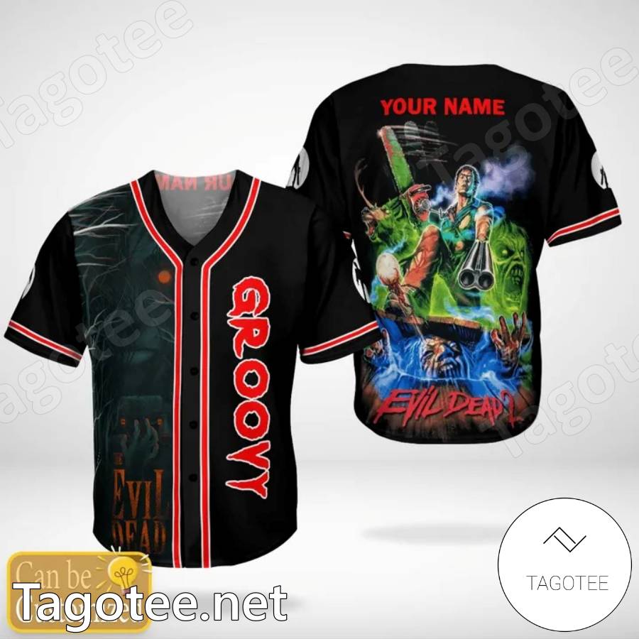 Evil Dead 2 Groovy Personalized Baseball Jersey - Tagotee
