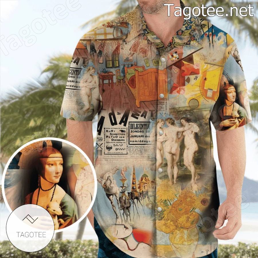 Famous Painting Art Lady With An Ermine Hawaiian Shirt c