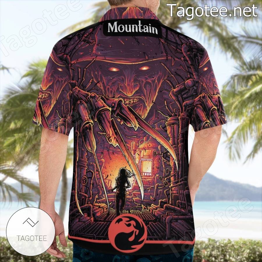 Freddy Krueger Mtg Basic Land Horror Mountain Hawaiian Shirt a