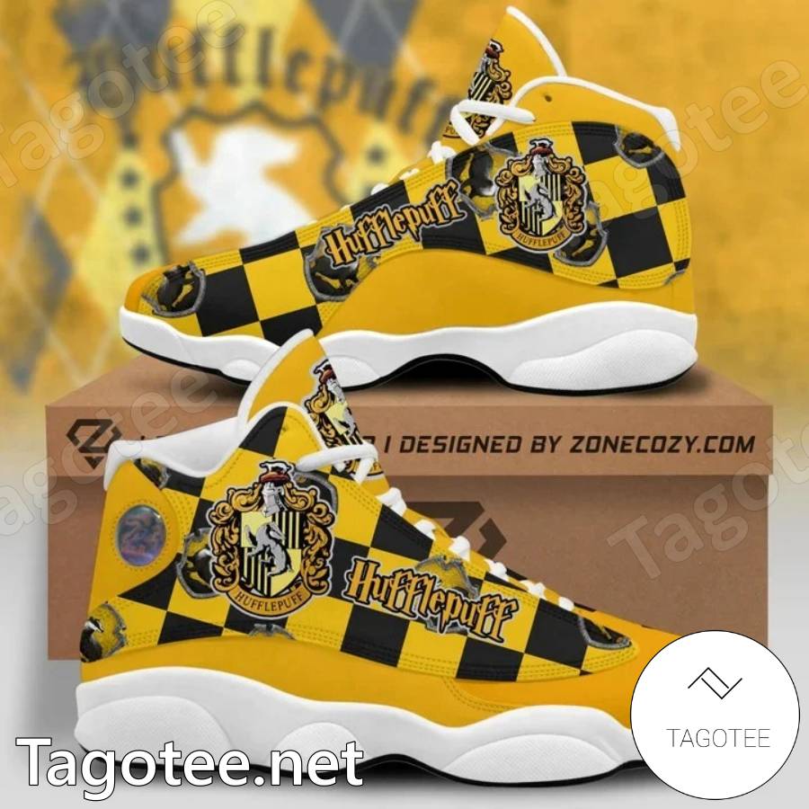 Personalized Harry Potter Hufflepuff School Air Jordan 13 Shoes - Tagotee