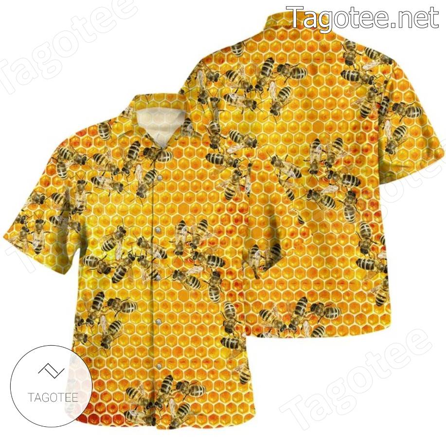 Honey Bee Hawaiian Shirt c