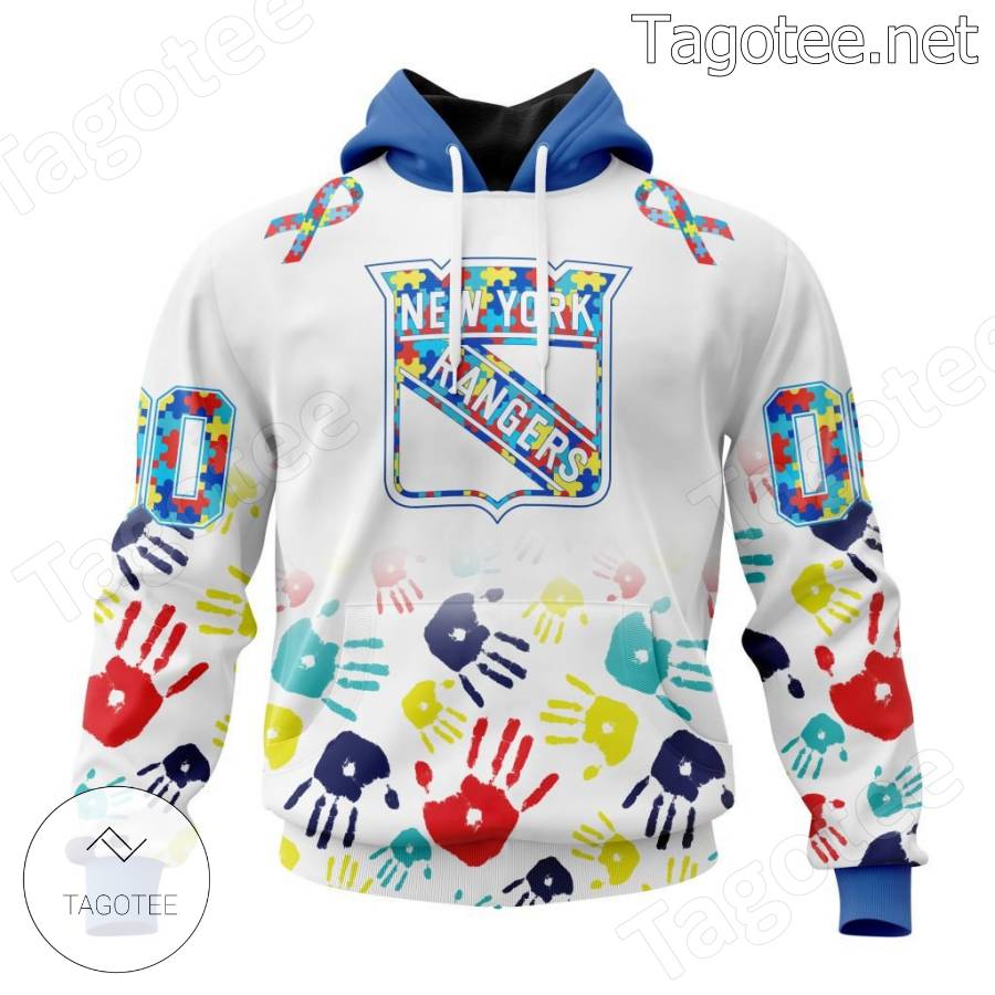 New York Rangers Autism Color Hands Personalized NHL Hoodie