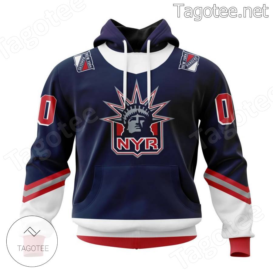 New York Rangers Mens Customized Navy Blue Third Jersey on sale