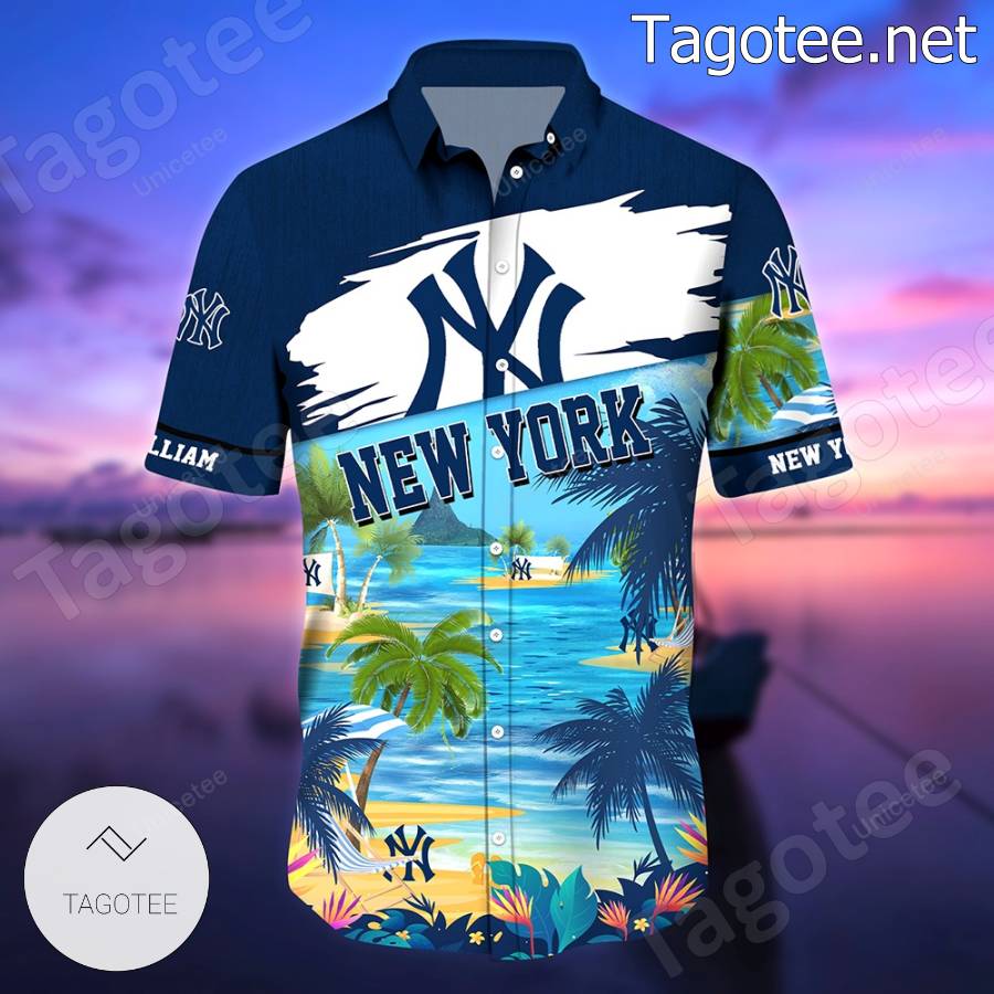 Personalized New York Yankees White Hawaiian Shirt And Short - Tagotee