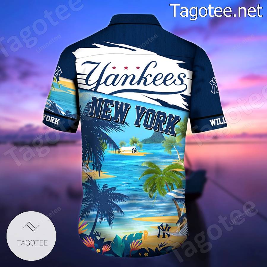 New York Yankee The Beach Personalized Hawaiian Shirt - Tagotee