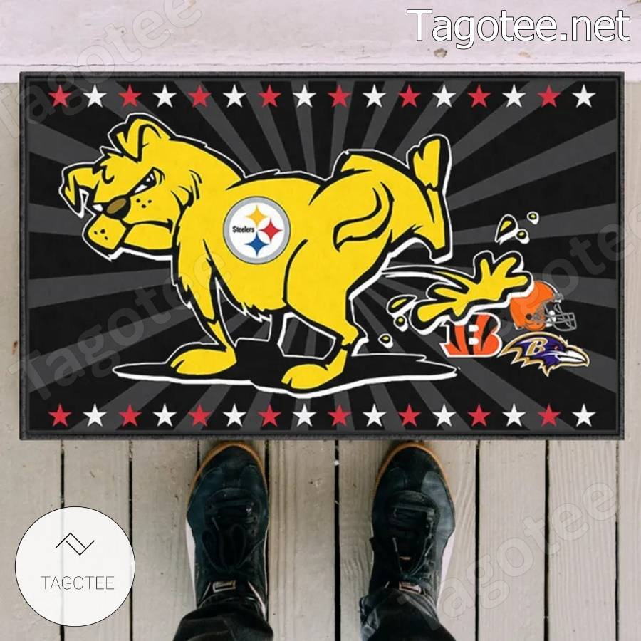 Pittsburgh Steeler Dog Funny Doormat a