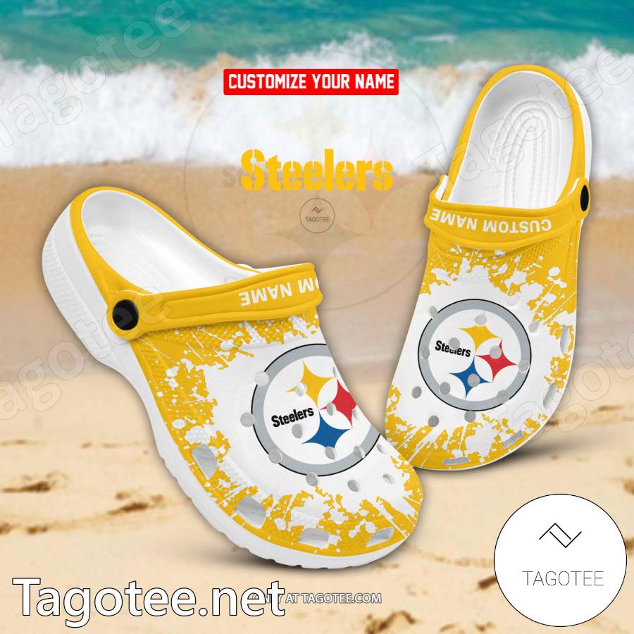 Pittsburgh Steelers Nfl Custom Name Yellow-White Crocs Clog Shoes