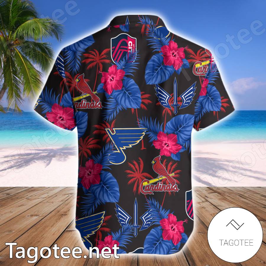 St Louis Cardinals tropical blue vibe Hawaiian Shirt