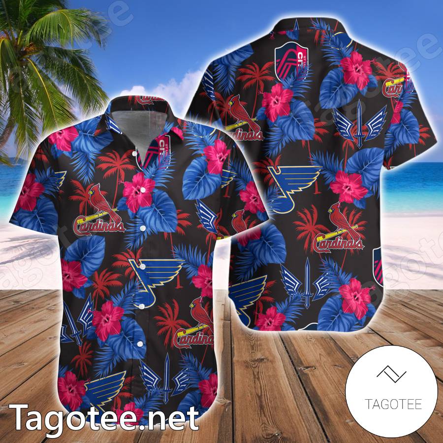 St Louis Cardinals Design 5 Set 3D Hawaiian Shirt And Short Gift