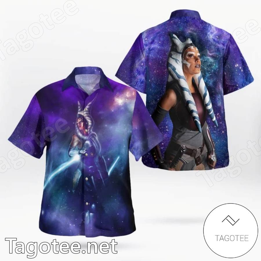 Star Wars Ahsoka Tano Purple Galaxy Hawaiian Shirt