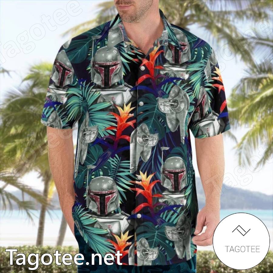 Summer Aloha Star Wars Boba Fett Hawaiian Shirt Palm Leaves Pattern