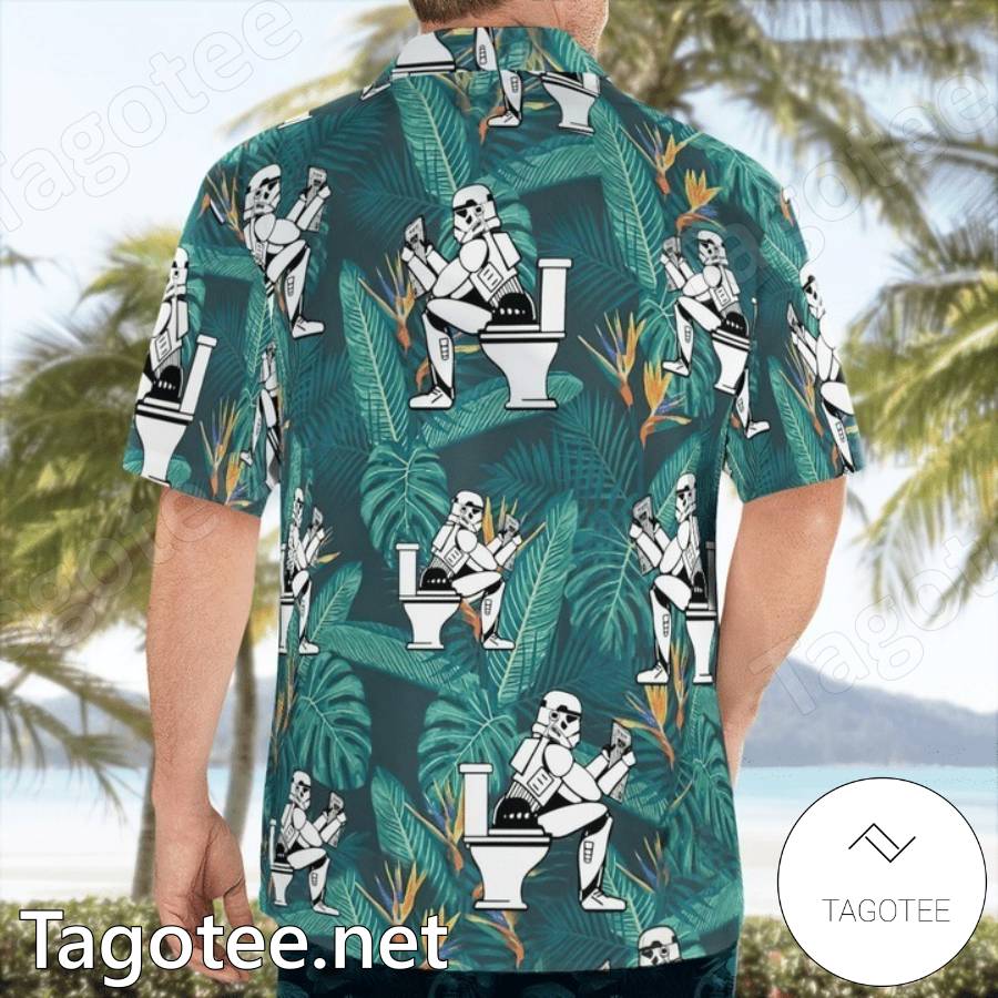 Star Wars Stormtrooper On The Toilet Funny Hawaiian Shirt - Tagotee