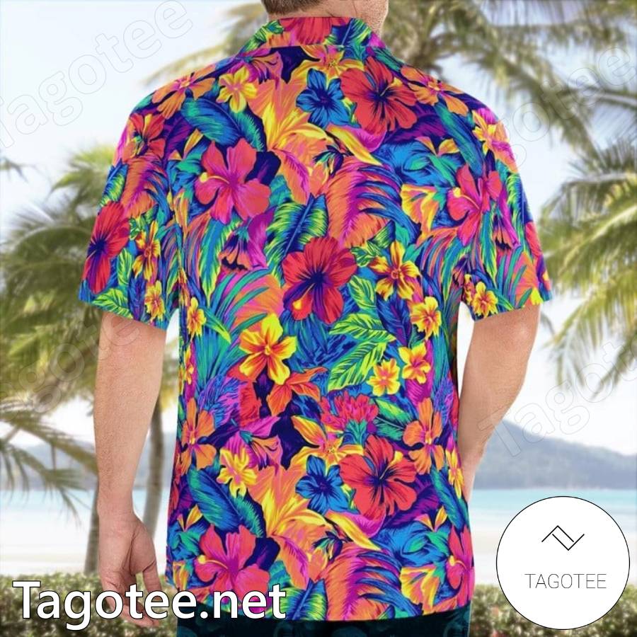 Tahitian Floral Spandex Hawaiian Shirt And Shorts a