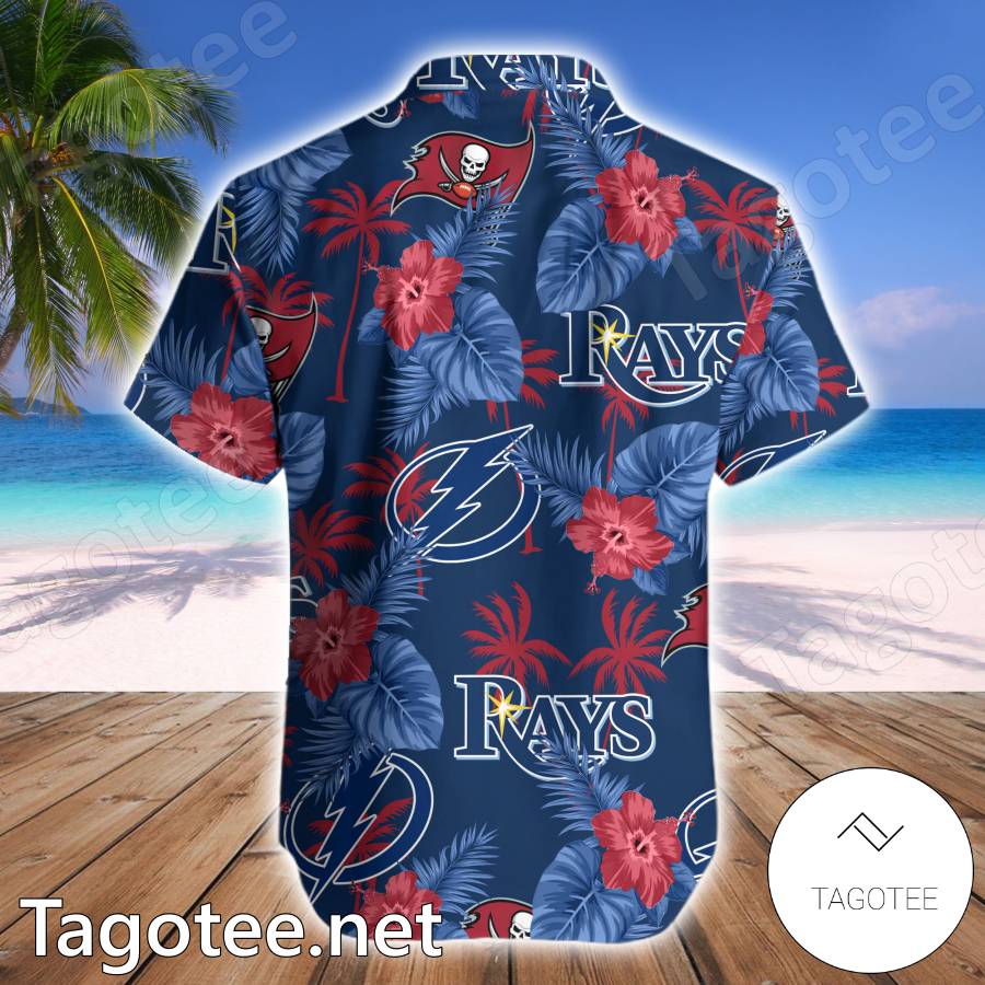 Tampa Bay Sport Teams Hawaiian Buccaneers Tampa Bay Rays Tampa Bay Lightning  Rowdies Hawaiian Shirt For Fans