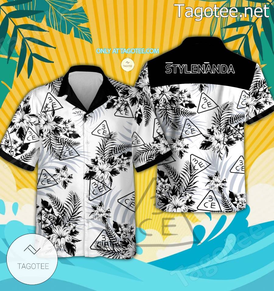 3CE Style Nanda Logo Hawaiian Shirt And Shorts - BiShop