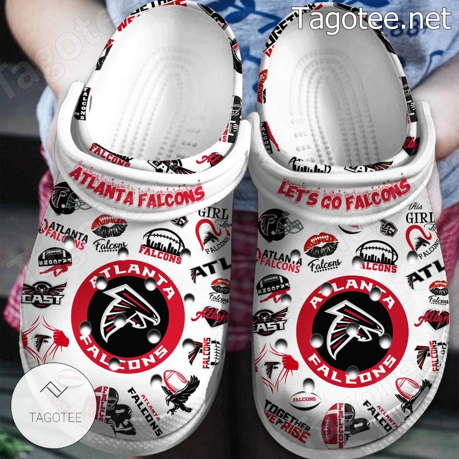 Atlanta Falcons Let's Go Falcons Crocs Clogs - Tagotee