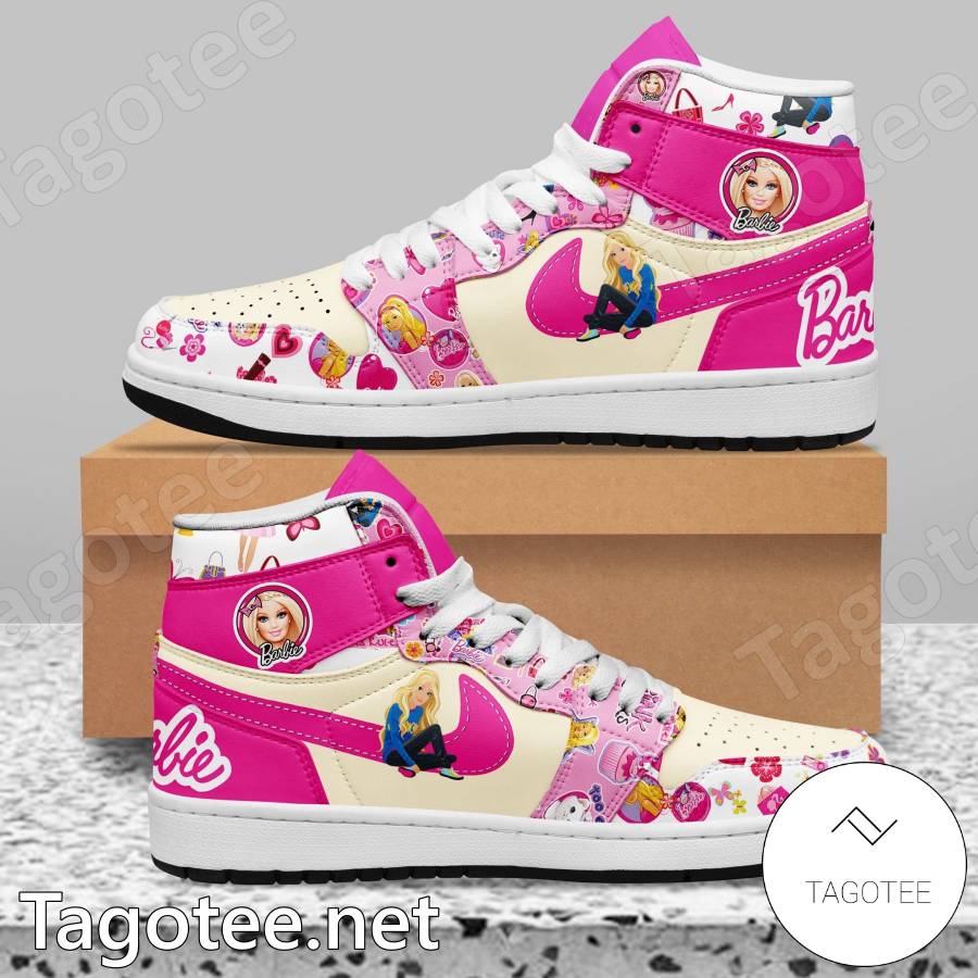 Barbie Pink Air Jordan High Top Shoes - Tagotee