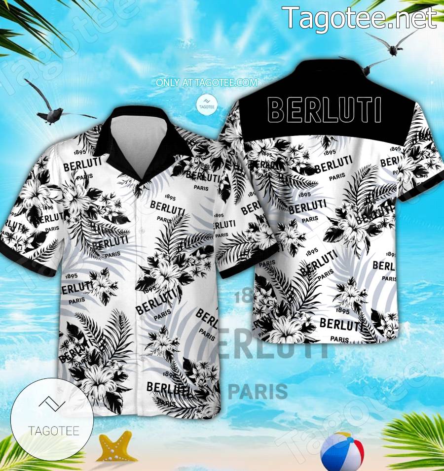 Berluti Logo Hawaiian Shirt And Shorts - EmonShop