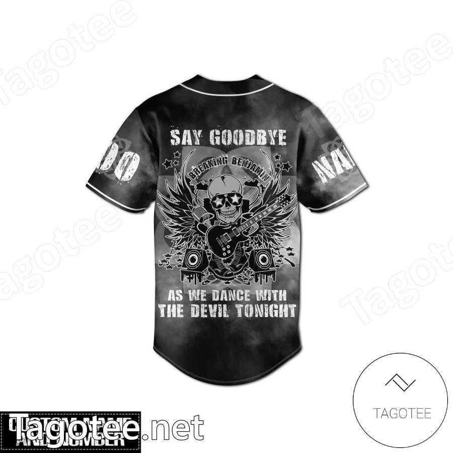 Breaking Benjamin Say Goodbye As We Dance With The Devil Tonight Skull Personalized Baseball Jersey b