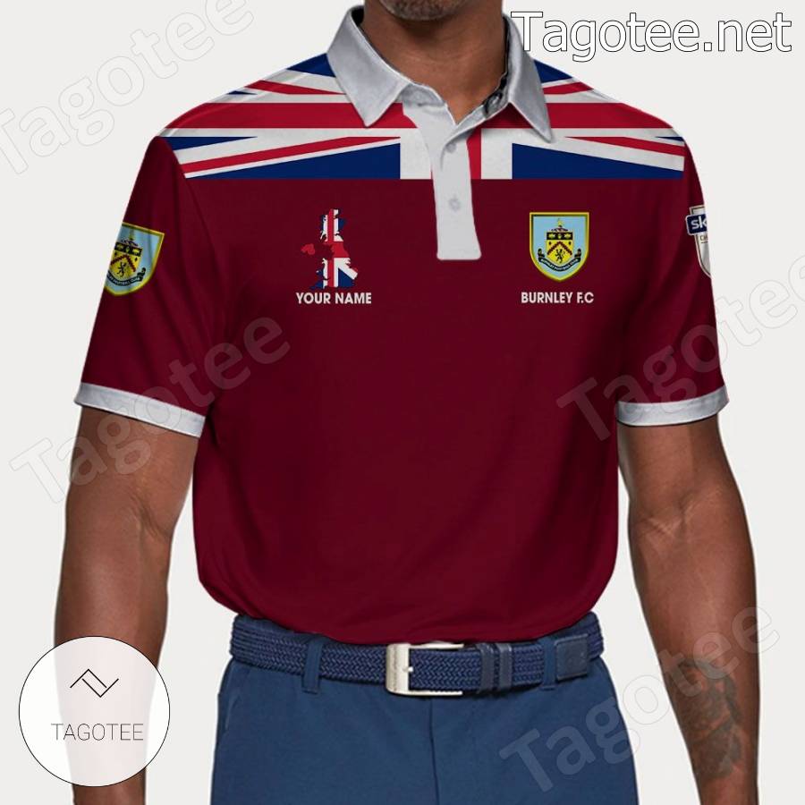 Burnley Fc United Kingdom Flag Personalized Polo Shirt