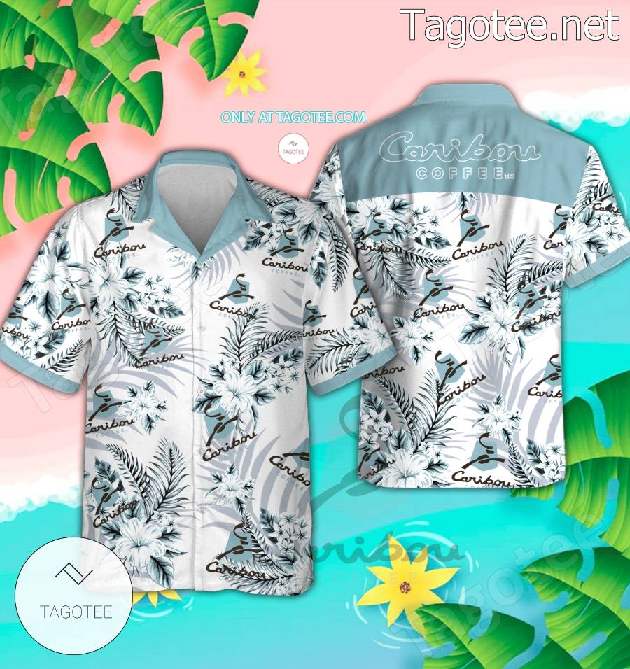 Caribou Coffee Logo Hawaiian Shirt And Shorts - EmonShop
