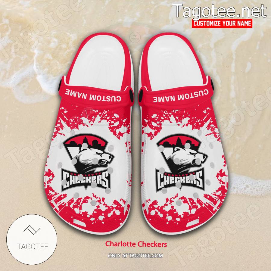 Charlotte Checkers Logo Crocs Clogs - BiShop - Tagotee