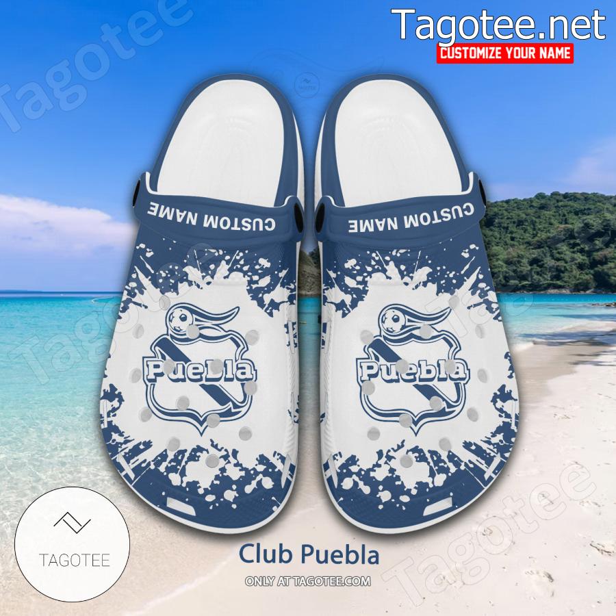 Club Puebla Logo Custom Crocs Clogs - BiShop a