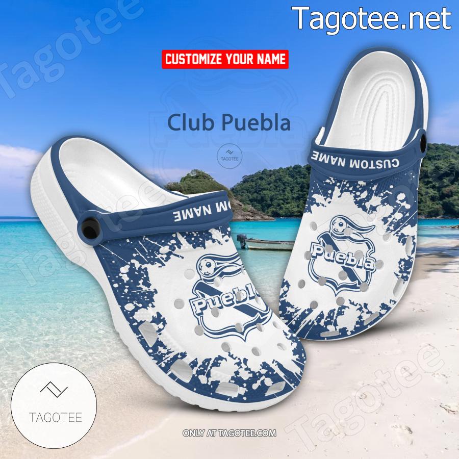 Club Puebla Logo Custom Crocs Clogs - BiShop