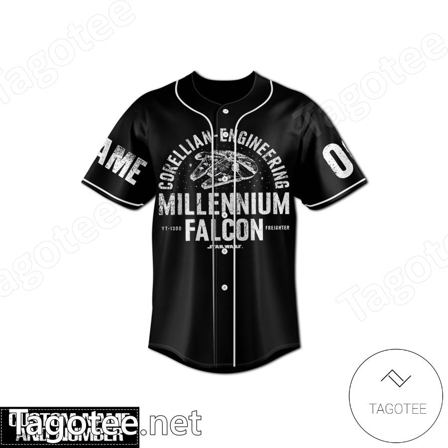 Corellian Engineering Millennium Falcon Star Wars Personalized Baseball Jersey a